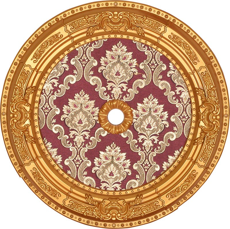 PALACE CEILING ROSE POLYMER - DO60-AB - CIRCULAR GOLD MAROON  60cm