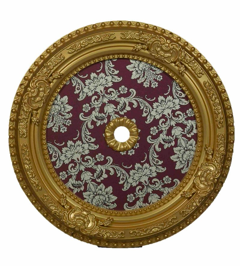 PALACE CEILING ROSE POLYMER - DO60-AB - CIRCULAR GOLD MAROON  60cm