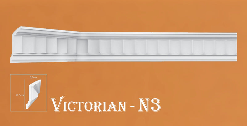 VICTORIAN STYLE SOFT POLYSTRENE CORNICE "BEST PRICE & QUALITY" NEXTDAY DELIVERY - VICTORIAN-N3