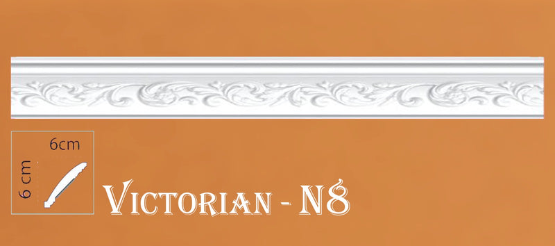 VICTORIAN STYLE SOFT POLYSTRENE CORNICE "BEST PRICE & QUALITY" NEXTDAY DELIVERY - VICTORIAN-N8